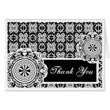 Arabesque White Lace, thank you card.