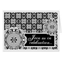 Arabesque White Lace, wedding invitation card