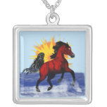 Arabian Horse in the Ocean Necklaces