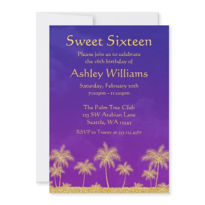 Arabian Nights Sweet 16 Birthday Party Invitation by printcreekstudio