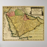 Arabian Peninsula of the Middle East Map posters