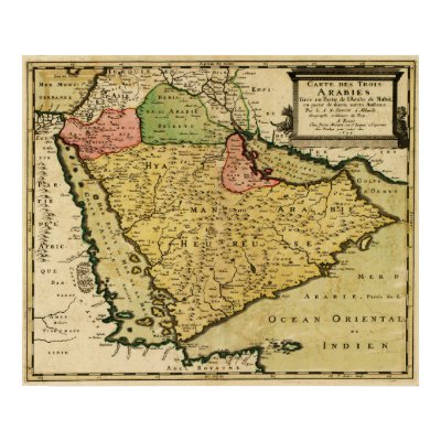Arabian Peninsula of the Middle East Map Print by LanternPress