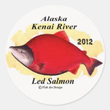 ARASKA　Kenai River Red Salmon   【HOKKAIDO JAPAN シール・ステッカー