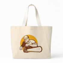 arborist tradesman cutter with chain saw canvas bags