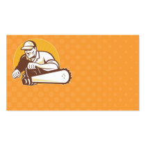 arborist tradesman cutter with chain saw business cards