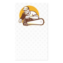 arborist tradesman cutter with chain saw business card templates