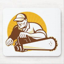 arborist tradesman cutter with chain saw mousepads
