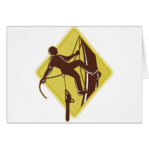 arborist tree surgeon chainsaw retro greeting card