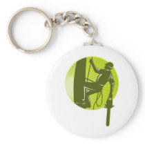 arborist tree surgeon chainsaw retro keychain