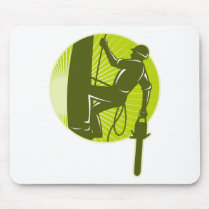 arborist tree surgeon chainsaw retro mouse pads