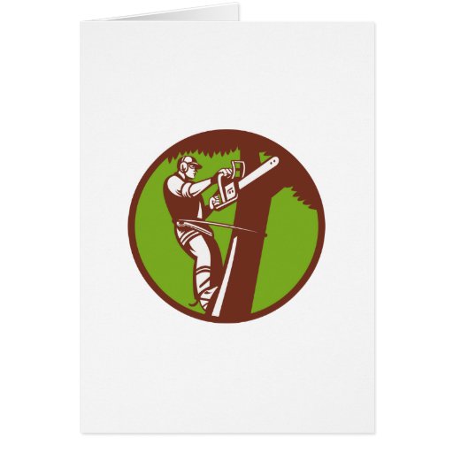 Arborist Tree Surgeon Trimmer Pruner Greeting Cards