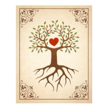 Arbre avec l'invitation fleuri de réunion de famil