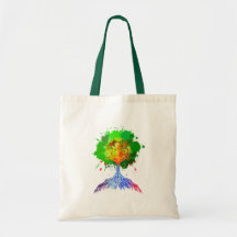 Arbre d'arc-en-ciel de la vie sacs fourre-tout