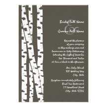 Arbre de bouleau blanc Brown foncé Invitations