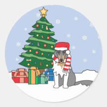 Arbre de colley et de Noël Adhésifs Ronds