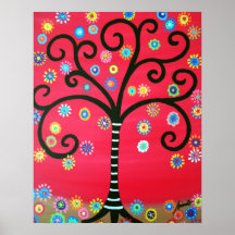 ARBRE DE LA PEINTURE DE LA VIE POSTERS