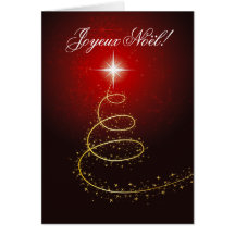 Arbre de Noël Abstrait rouge cartes Card