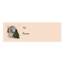 Arbre de Noël dans des étiquettes de cadeau de fen Cartes De Visite Professionnelles