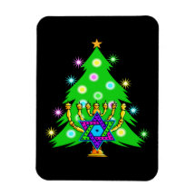 Arbre de Noël de Chanukah Menorah Magnet En Vinyle
