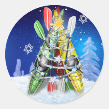 Arbre de Noël de kayak - autocollants