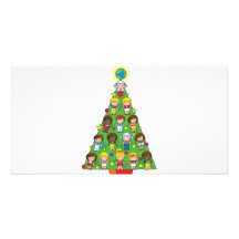 Arbre de Noël d'enfants de pays Cartes Avec Photo