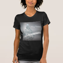 Arbre de Noël et étoile élégants d'argent T-shirts