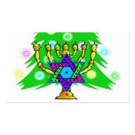 Arbre de Noël Hanoukka Menorah Modèle De Carte De Visite
