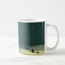 Arbre de Noël vintage à l'hiver de neige de lumièr Tasse