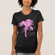 Arbre de ruban rose d'espoir t-shirts