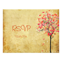 Arbre d'érable vintage de rsvp de PixDezines/orang Invitations Personnalisées