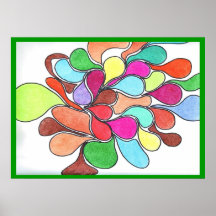 Arbre d'imaginaire pour le mur de crèche posters
