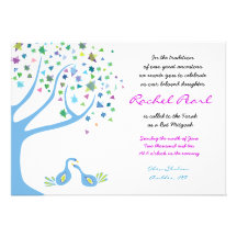 Arbre d'invitation de bat mitzvah d'étoiles d'oise