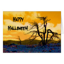 Arbre Halloween de mystère Carte De Vœux