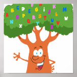 arbre mignon heureux d'alphabet d'ABC de bande des Poster