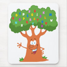 arbre mignon heureux d'alphabet d'ABC de bande des Tapis De Souris