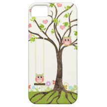 Arbre mignon lunatique de hiboux des remous de feu coque iPhone 5 Case-Mate