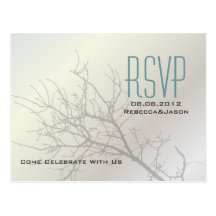 Arbre moderne RSVP l'épousant blanc d'inséparables Cartes Postales