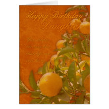 Arbre orange espagnol de joyeux anniversaire de fi cartes