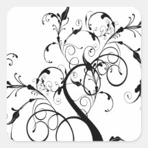 Arbre romantique tourbillonnant adhésifs
