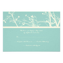 Arbre turquoise et blanc d'hiver épousant RSVP Cartons D'invitation