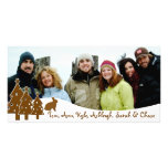 Arbres de chocolat et photo de famille de vacances cartes avec photo