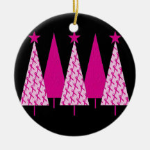 Arbres de Noël - ruban rose Décorations De Noël