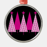 Arbres de Noël - ruban rose Ornements De Noël