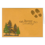 Arbres et carte d'anniversaire d'impression de pie