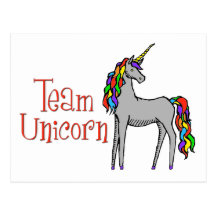 Arc-en-ciel de licorne d'équipe carte postale