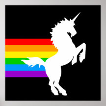 Arc-en-ciel de licorne du tigre 80s de Corey rétro Poster