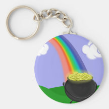 Arc-en-ciel et pot d'or Keychain Porte-clefs