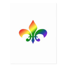 Arc-en-ciel Gradient Fleur de Lis Carte Postale