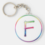 Arc-en-ciel Keychain de monogramme de F Porte-clé