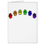Arc-en-ciel Pawprints Carte De Vœux